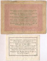 1848. 5Ft barna + 1849. 15kr "Kossuth bankó" T:III-