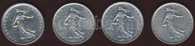 Franciaország 1960-64. 5Fr Ag 4klf db T:2+