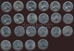 USA 1976-2002. 1/4$ (22x) 16klf emlékpénz T:2