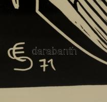 Olvashatatlan jelzéssel: Családi zene. Linó, papír, üvegezett keretben, 50×18 cm