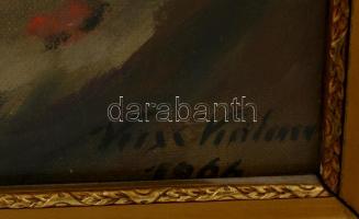 Kiss Kálmán (1878-1967): Virágcsendélet. Olaj, vászon-karton, jelzett, üvegezett keretben, 75×50 cm