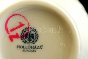 Hollóházi Erika mintás két személyes teás készlet, tállal, matricás, hibátlan