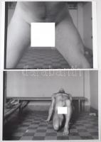 cca 1970 Férfi aktok, 2 db vintage negatívról készült mai nagyítás, 18x25 cm / 2 erotic photos, 18x25 cm