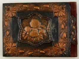 Díszalbum, Mária kis Jézussal, réz lemez borítással, 25×34 cm