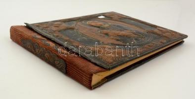 Díszalbum, Mária kis Jézussal, réz lemez borítással, 25×34 cm