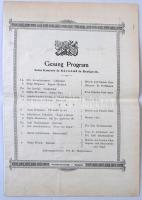 cca 1905 Gesang Program beim Koncert in Bárubúd in Reykjavik - kétnyelvű koncertprogram / music program of German choir in Iceland