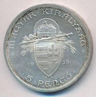 1938. 5P Ag "Szent István" T:2 
Adamo P8.1