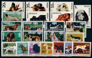 Dogs 42 diff stamps + 1 minisheet Kutya motívum 42 db bélyeg és 1 kisív 2 stecklapon