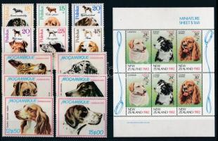 Dogs 19 diff stamps + 1 minisheet + 2 blocks Kutya motívum 19 klf bélyeg, 1 kisív és 2 blokk 2 steck...