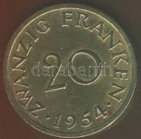 Német Területek/Saarland 1954. 20Fr T:2-/3