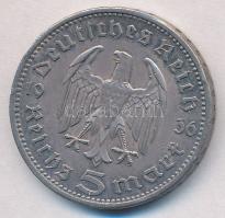 Német 3. Birodalom 1936A 5M Ag "Hindenburg" T:2,2- ph.
German Third Reich 1936A 5 Mark Ag...