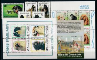 Dogs 12 diff stamps + 1 minisheet + 4 blocks Kutya motívum tétel 12 klf bélyeg, 4 blokk és 1 kisív 2...