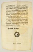 1848. december 2. I. Ferenc József olmützi proklamációja, melyben a frissen trónra lépett császár-ki...