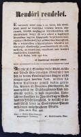 1849. szeptember 6. Rendőri rendelet a budai kapitányi hivataltól, a lakosság összeírásáról. /  1849. Order of Buda captain office regarding the census of the people of Buda 24x42 cm