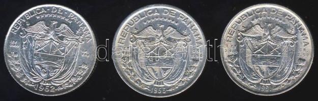 Panama 1/10B Ag 1953,1961,1963 3klf db T:1