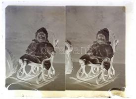 cca 1930 Eger, a Foto-GRÁF műteremben készült 13 db vintage üveglemez negatív, 12x16 cm és 13x18 cm