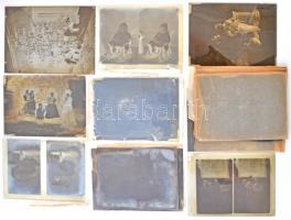 cca 1930 Eger, a Foto-GRÁF műteremben készült 13 db vintage üveglemez negatív, 12x16 cm és 13x18 cm