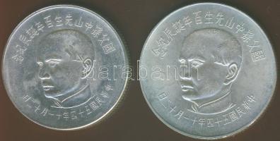 Kínai Köztársaság (Tajvan) 1965. 50Y Ag + 100Y Ag "Sun Jat Sen" pár T:2