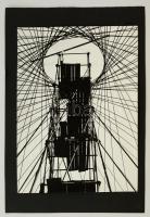 cca 1975 Állvány, jelzés nélküli vintage fotóművészeti alkotás Kalocsai Rudolf hagyatékából, 40x30 cm, karton 50x35 cm