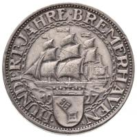 Németország / Weimari Köztársaság 1927A 3M Ag "100 éves Bremerhaven" (15,48g) T:2 ph.
Ger...