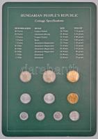 1984. 2f-20Ft (10xklf) "Coin Sets of All Nations" forgalmi szett felbélyegzett kartonlapon...