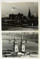 cca 1975 Budapesti városképek, 6 db vintage fotó, ebből négy jelzett, 40x26 cm és 40x30 cm között