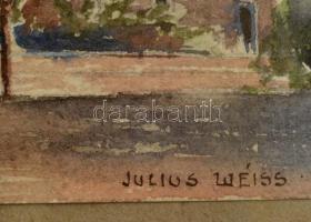 Julius Weiss (?-?) : Nürnberg Frauentor 1913. Akvarell, papír, üvegezett keretben. 14×19 cm