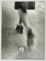cca 1975 Továbblépett, jelzés nélküli fotóművészeti alkotás, kasírozva, 57x46 cm