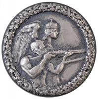 Sződy Szilárd (1878-1939) ~1935. Levente lövész jelvény, ezüstözött Br jelvény (48mm) T:2 / Hungary ~1935. Levente (paramilitary youth organization) badge, silver plated Br badge. Sign.: Szilárd Sződy (48mm) C:XF