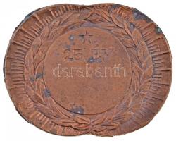 Soltra Elemér (1922-2013) DN "Építőipari Társulások Egyesülése / 25 év" Br plakett (180x84...