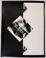 cca 1974 Szabó Antónia: Fotogram, feliratozott vintage fotóművészeti alkotás, 41x53 cm