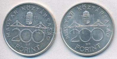 1993. 200Ft Ag "MNB" (2x) T:2
