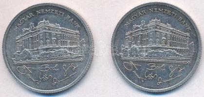 1992. 200Ft Ag "MNB" (2x) T:2 patina