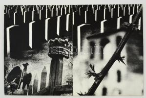 cca 1972 Brunzel Tibor: Variációk egy témára, feliratozott vintage fotóművészeti alkotás, kasírozva, 39x57 cm