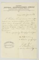 1919 dr. Bókay János klinika igazgató által kiállított kijárási engedély a Stefánia szegénygyermek kórház egyik orvosának, saját kezű aláírással