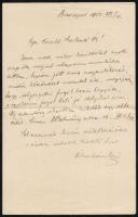 1908 Ábrahám Ernő (1882-1945) író kézzel írt levele + a Mutató a tarisznyámból c. novella kézirata