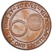 DN "20 éves az MNB és az ONB sportkapcsolata" jelzett Ag emlékérem dísztokban (27,75g/0.90...
