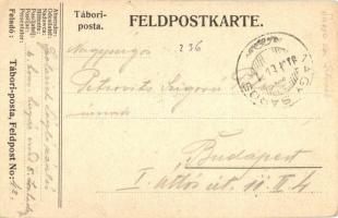 1915 Első világháborús kézzel rajzolt katonai tábori lap Nagysárosról küldve / WWI military hand-dra...