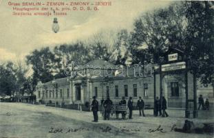 Zimony, Zemun, Semlin; A Dunai Gőzhajózási Társaság Főügynöksége / Hauptagentie der k.k. priv. Donaudampfschiffahrtsgesellschaft (D.D.S.G.) / Agency of the Donau Steamship Company