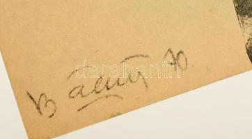 Bálint Endre (1914-1986): Figurák. Monotípia, papír, jelzett, 29×42 cm