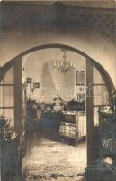 1932 Kolozsvár, Cluj; Gulácsy Irén házának belseje és Stenger Gyulának címzett levele / house interior. Letter of Gulácsy Irén, photo