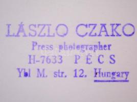 cca 1968 Czakó László: Gyöngyszem, pecséttel jelzett vintage fotóművészeti alkotás, 32x57,5 cm