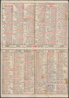 1946 Kihajtható naptár hátoldalán rövid írásokkal(pl. Látogatás Lipták bácsi gépesített gazdaságában, A találmányokról, A Szentháromságról nevezett Missziós Miseszövetség)