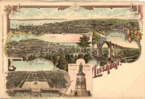 Lisbon, Lissabon; Geographische Postkarte v. Wilhelm Knorr No. 145. Art Nouveau litho (small tears)