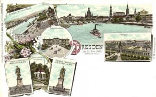Dresden. Geographische Postkarte v. Wilhelm Knorr No. 42. Art Nouveau litho