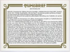 Franciaország 1997. 1Fr Ag "1998 Világ Kupa Futball Játékok" borítékban, bélyeggel és bély...