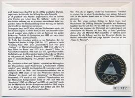 Németország 1996. "Josef Neckermann - Német sportsegély" fém emlékérem (40mm) borítékban, ...