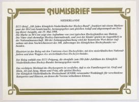 Hollandia 1998. "100. éves a Királyi Holland Jégkorong Szövetség" fém emlékérem (30mm) bor...