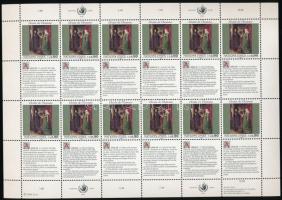 Emberi jogok nyilatkozata kisív sor Declaration of Human Rights minisheet set