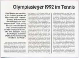 Spanyolország 1991. 25p Ni-Br "1992 Olimpiai Játékok" "Tenisz" borítékban, bélye...